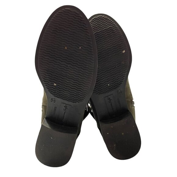 American Eagle Women's Green Faux Suede Embellished Buckle Slouchy Booties 6.5 - Picture 9 of 10